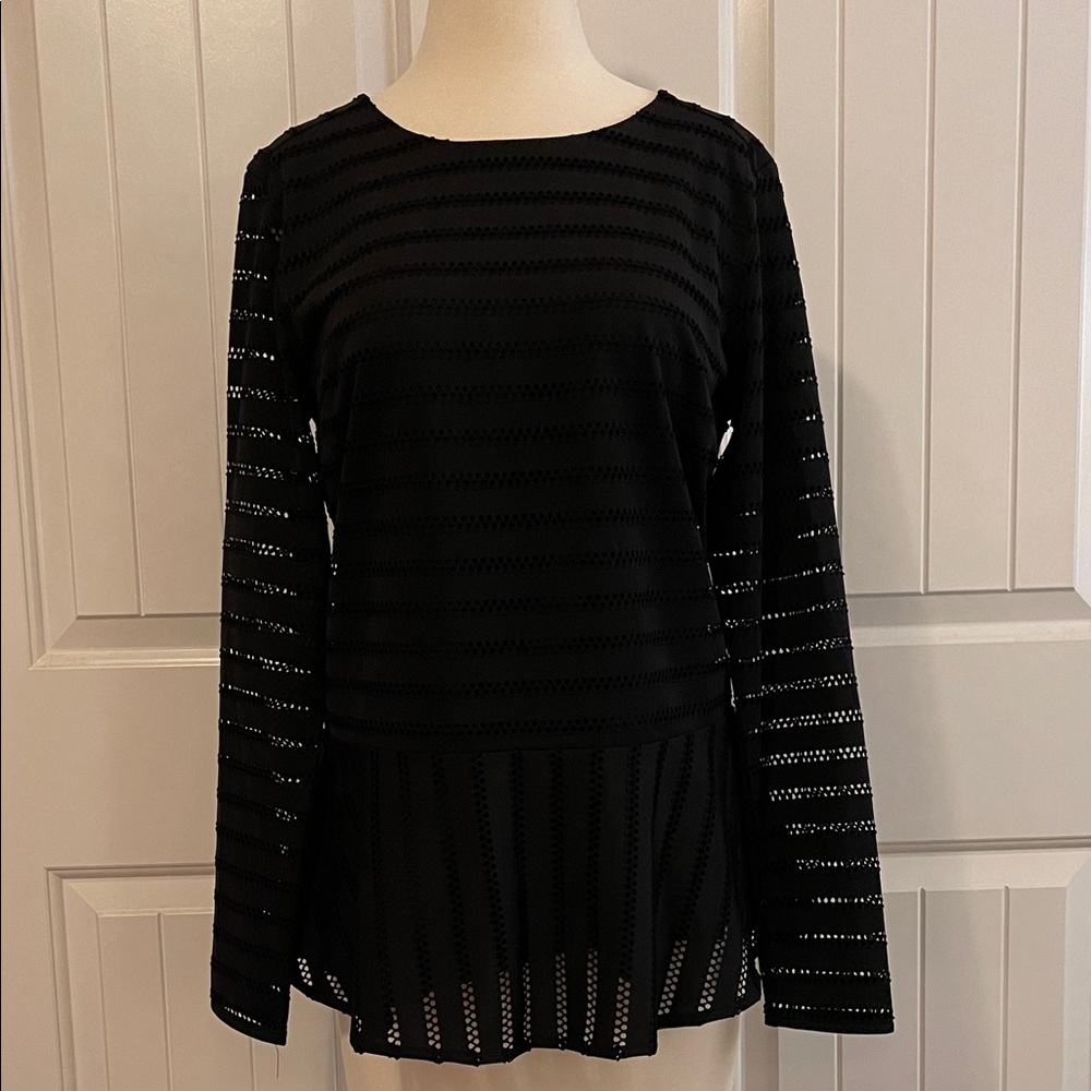 Banana Republic Black Textured Blouse